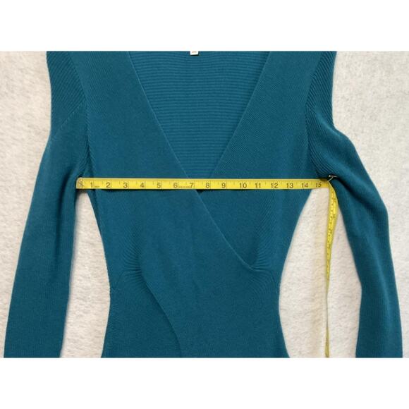 Tome Collective Dress Womens Small Teal Long Sleeve Knit Midi Merino Wool Blend - Picture 4 of 7